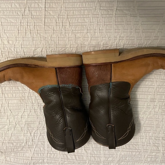 Anderson Bean Black and Tan Leather Boots